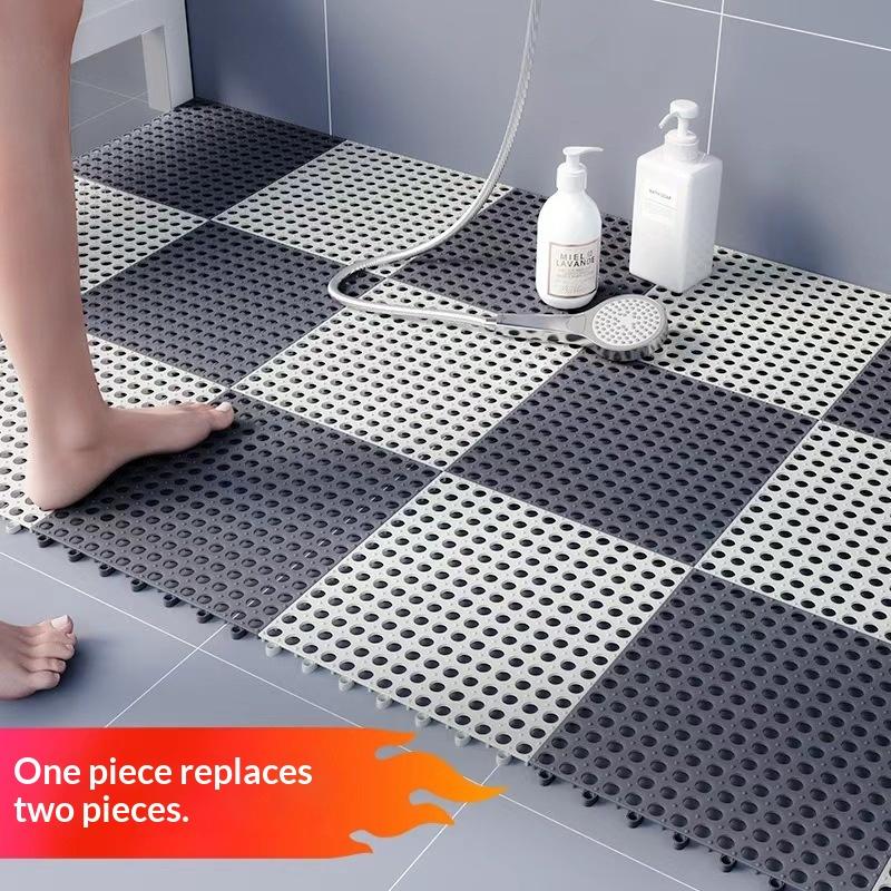 Bamboo Bath Mat - Shower Room Bathroom Anti-Slip Mat Waterproof