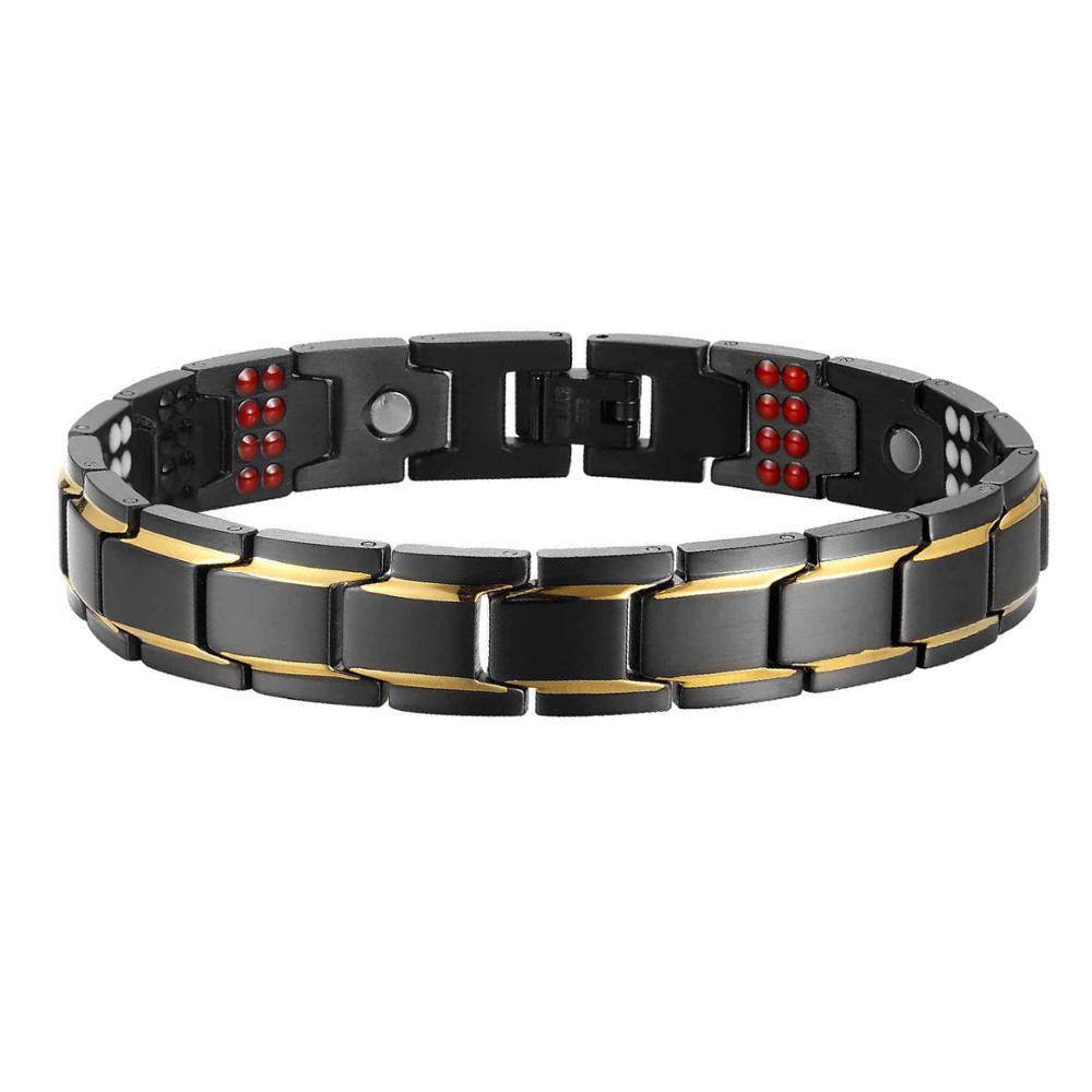 Mens Black Bracelet Gold Color - Health Wellness Bracelet ulasan dan harga