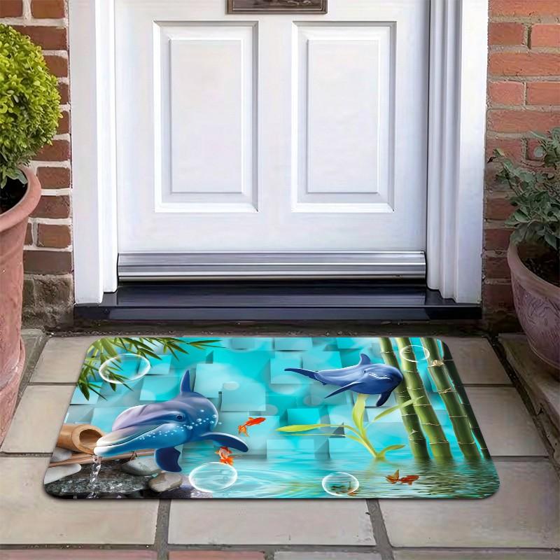 1 Piece Underwater Dolphin Bam - Bamboo Bath Mat ulasan dan harga