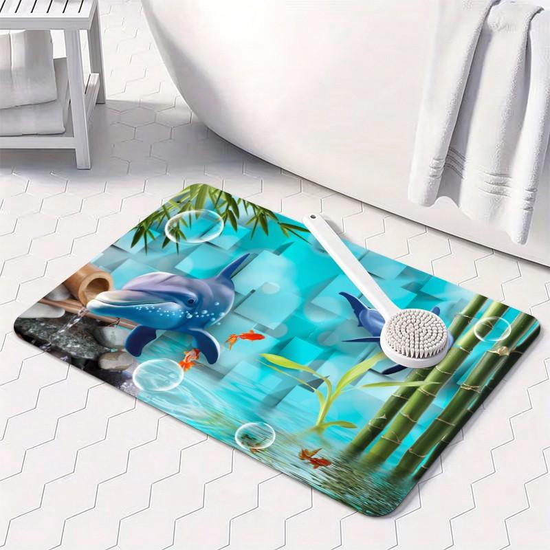 1 Piece Underwater Dolphin Bam - Bamboo Bath Mat ulasan dan harga