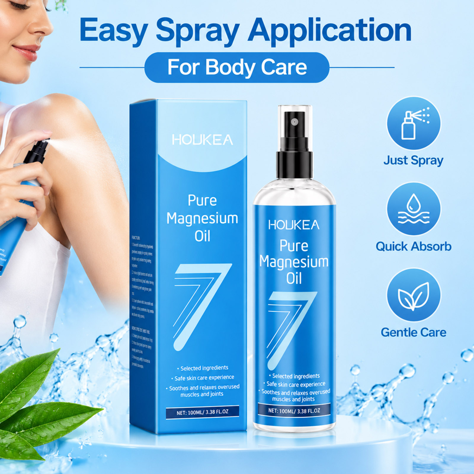 Pure Magnesium Oil Spray 100ml - Bath Salts Magnesium ulasan dan harga