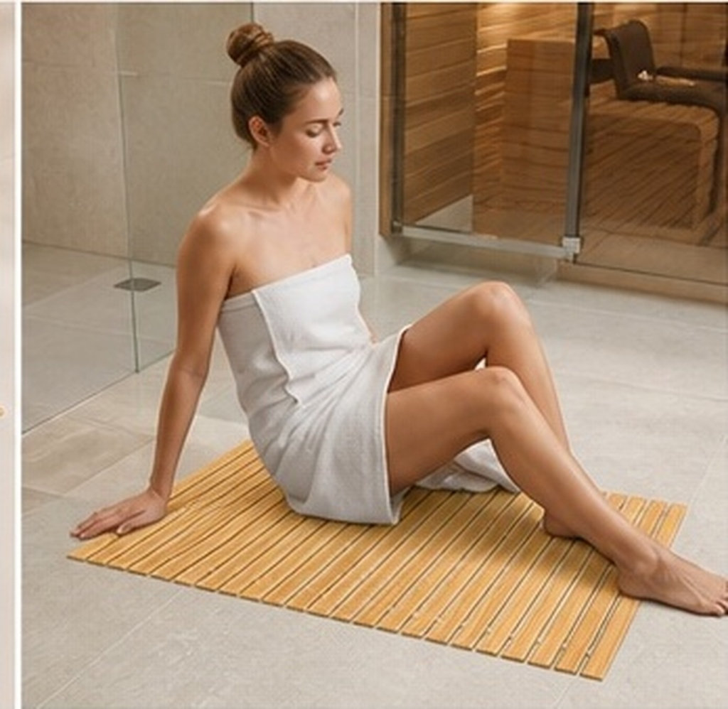 Bamboo Bath Mat Non-slip Rug A - Bamboo Bath Mat ulasan dan harga